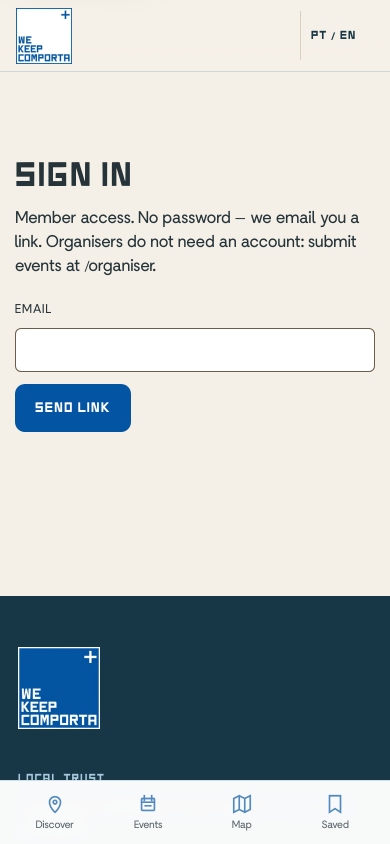 Member sign-in page in English.