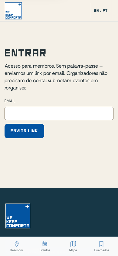 Página de acesso de membros em português.